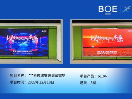 潛江**科技城8樓p1.86安裝調(diào)試完畢